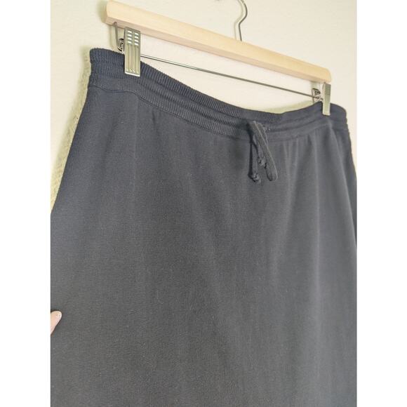 Lauren Ralph Lauren Cotton Black Knit Drawstring Maxi Skirt Women L Capsule - Picture 3 of 12